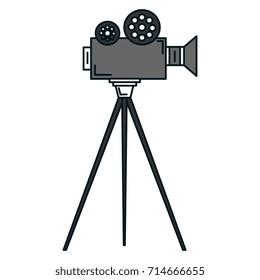 film video camera with tripod