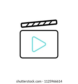 Film Video Cinema Icon. Vector illustration. Silhouette vector Illustration
