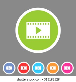 Film video cinema photo icon flat web sign symbol logo label