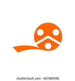 film video roll logo vector