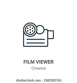 Film viewer outline vector icon. Thin line black film viewer icon, flat vector simple element illustration from editable cinema concept isolated on white background