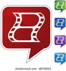 Botón web de película aislado en un fondo.