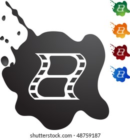 Film web button isolated on a background.