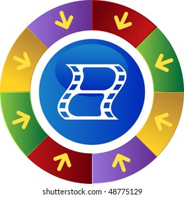 Film web button isolated on a background.