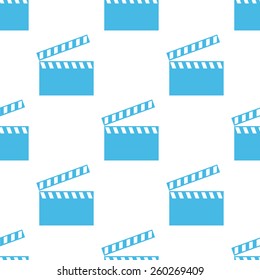 Film white and blue seamless pattern for web design. Vector symbol