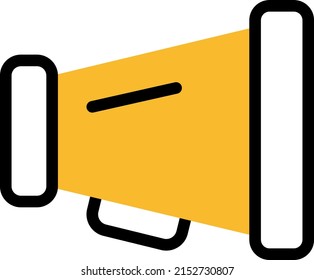 Filmando megáfono, ilustración, vector sobre un fondo blanco.