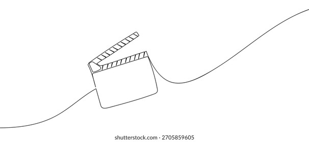 Filmación de pizarra en una línea continua una línea de Ilustración vectorial.