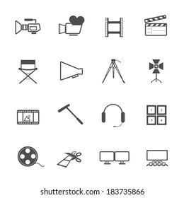 filming tool Icons movie vector