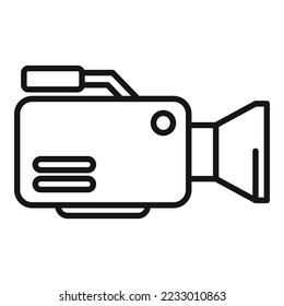 Filmmaker camera icon outline vector. Film production. Festival frame