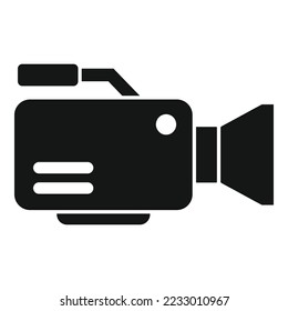 Filmmaker camera icon simple vector. Film production. Festival frame