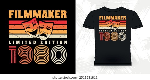 Filmmaker Limited Edition Funny Theater Director Retro Vintage Theater T-shirt Design