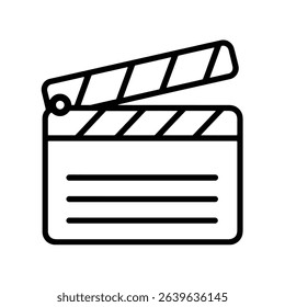 Filmmaking clapperboard icon movie production symbol