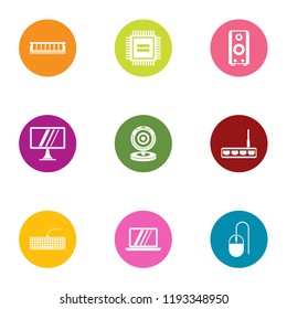 Filmmaking screen icons set. Flat set of 9 filmmaking screen vector icons for web isolated on white background