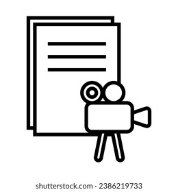 filmmaking script icon in line