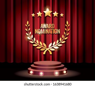 films award stars and wreath trophy vector illustration design