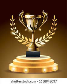 films awards trophy cup icon vector illustration design