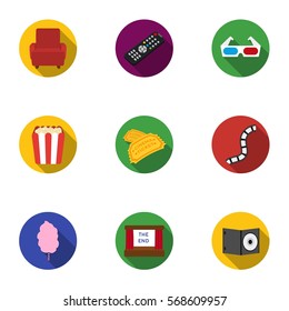 Films and cinema set icons in flat style. Big collection of films and cinema vector symbol stock illustration