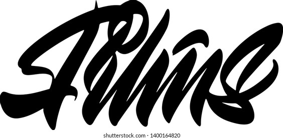 Films hand drawn vector lettering design. Comics style. Design for t shirt printing Vector Graphic - Vector