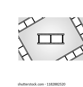 The films are located in different positions on a gray background. The center is the main object.