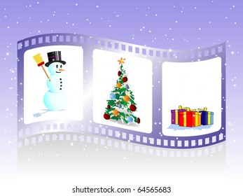 Filmstrip with Christmas elements