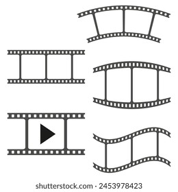 Filmstrip collection. Cinema reel icons set. Movie industry symbols. Vector illustration. EPS 10.