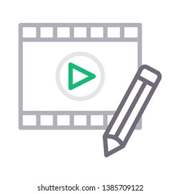 filmstrip edit color line icon