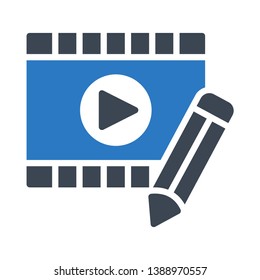 filmstrip edit glyph double color