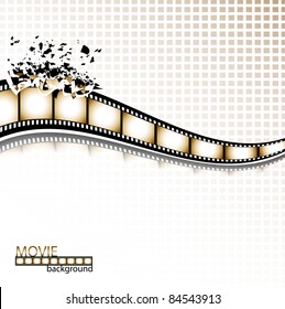 Filmstrip explosion background. Vector illustration.