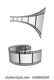 filmstrip and film-roll 3d icon