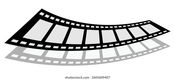 filmstrip icon, camera and cinema strip border design icon.