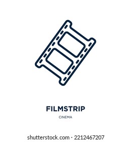 filmstrip icon from cinema collection. Thin linear filmstrip, movie, entertainment outline icon isolated on white background. Line vector filmstrip sign, symbol for web and mobile