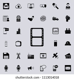 filmstrip icon. Detailed set of minimalistic icons. Premium graphic design. One of the collection icons for websites, web design, mobile app on colored background