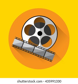 Filmstrip Icon Film Industry Concept Flat Vector Illustration