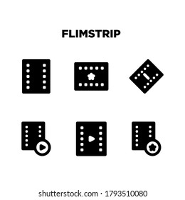 filmstrip icon set of vector illustration template in white background