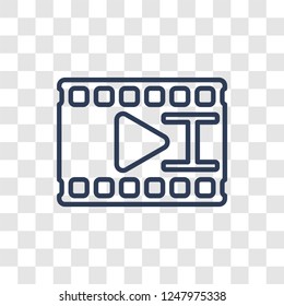 filmstrip icon. Trendy linear filmstrip logo concept on transparent background from Cinema collection