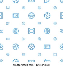 filmstrip icons pattern seamless white background. Included editable outline movie tape, camera tape, film tape icons. filmstrip icons for web and mobile.