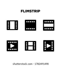 Filmstrip icons set vector illustration template on a white background