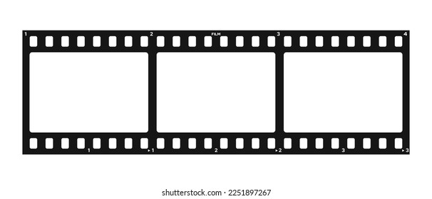 Filmstrip isolated on transparent background. Retro film strip frame. Vector illustration