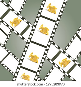 Filmstrip isolated vector icon. Retro image with movie tape icon. vector illustration
