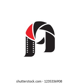 Filmstrip and a letter logo design