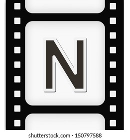 Filmstrip  the letter N