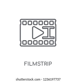 filmstrip linear icon. Modern outline filmstrip logo concept on white background from Cinema collection. Suitable for use on web apps, mobile apps and print media.