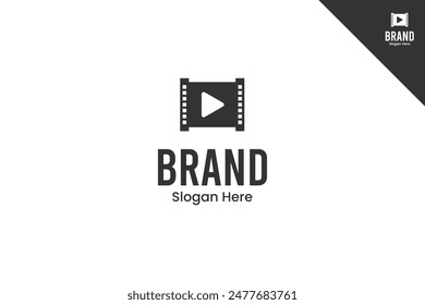 Filmstrip modern logotype. Entertainment brand identity design template. Perfect logo for business related to cinema industry. Isolated background. Vector eps 10.