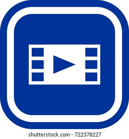 Filmstrip, play icon, sign Square with rounded corners
