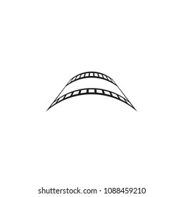 Filmstrip reel logo icon template