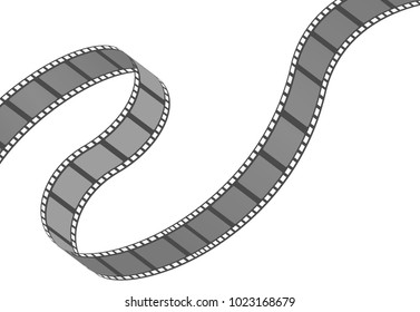 Filmstrip roll. Cinema and movie element or object. Vector illustration isolated on the white background.