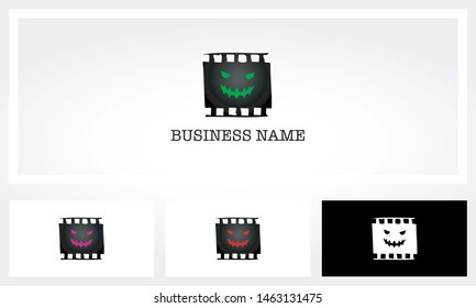 Filmstrip With Scary Face Logo