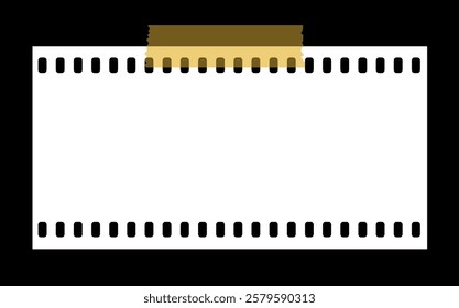 Filmstrip sticky notes vector image. White sticky memo notes hand drawn illustration in sketch style clipart isolated. Negative film filmstreifen. Photo filmstrip blank filter. Editable camera roll.