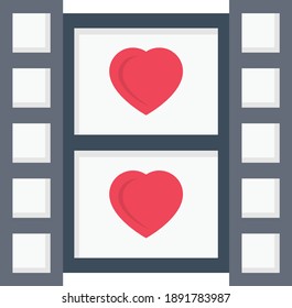 filmstrip vector flat colour icon