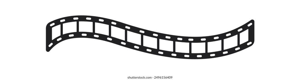 Filmstrip vector icon. Video film vector. Cassette tape black vector icon. Photographic film vector icon. Frames for photo.
